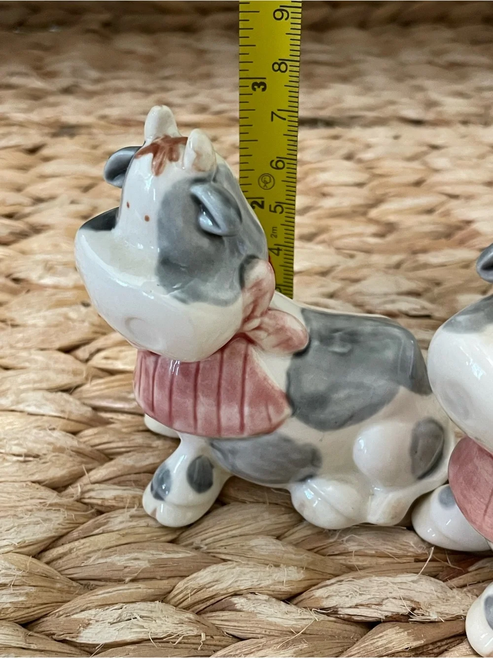 Vintage 1985 Ceramic Cow Salt and Pepper Shakers / George Good by Fabrizio 3”